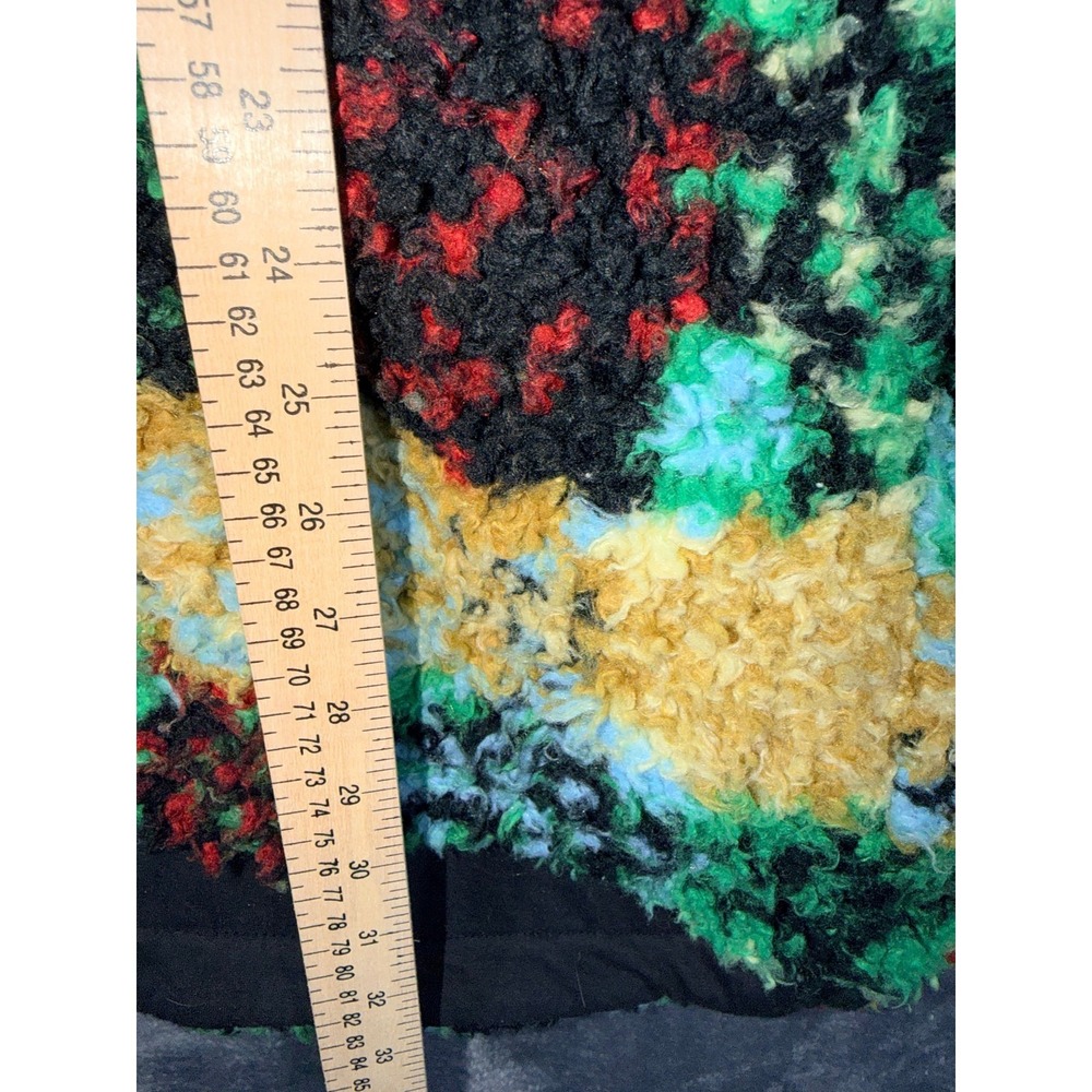 Urban Outfitters Womens Fuzzy Sherpa Jacket L Multicolor Button Up Shacket Coat - Picture 4 of 6
